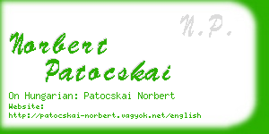 norbert patocskai business card